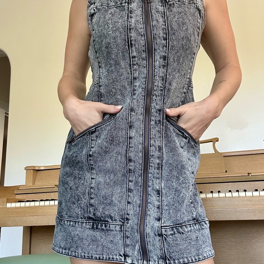 Denim Zip up dress